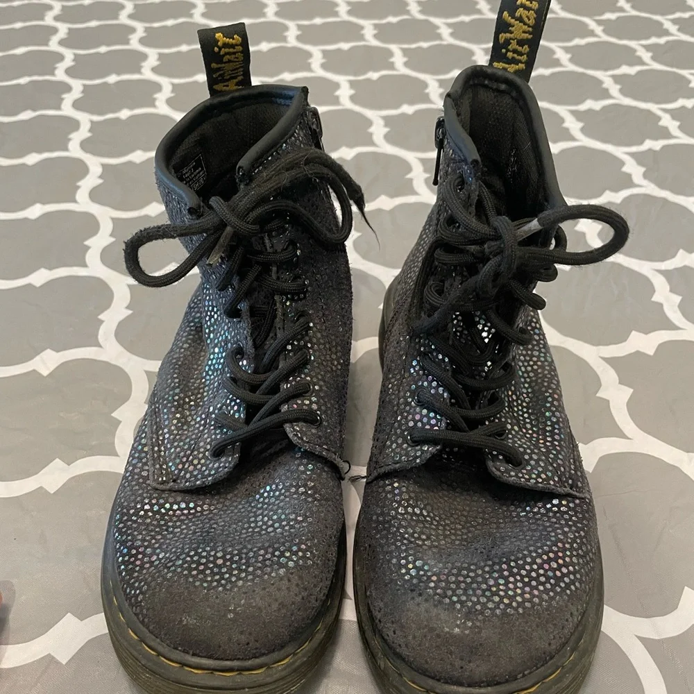 Dr Martens Youth Metallic Suede Irredescent Polka Dots Youth 3